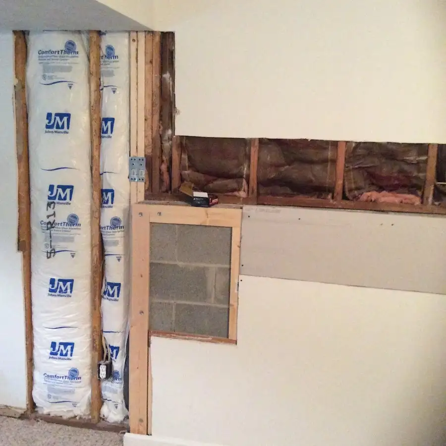 Wall insulation replacement during Basement Flood Cleanup in Delhi